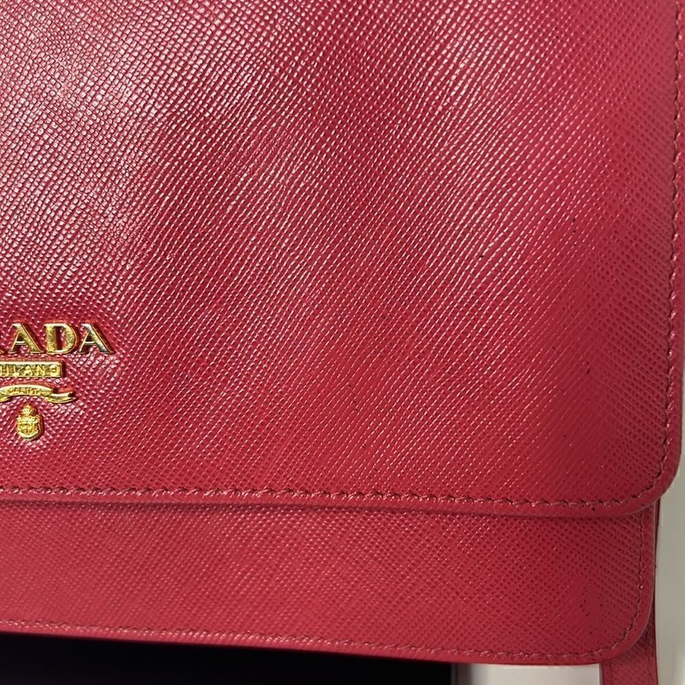 PRADA Saffiano clutch crossbody pink bag - Picture 13 of 16